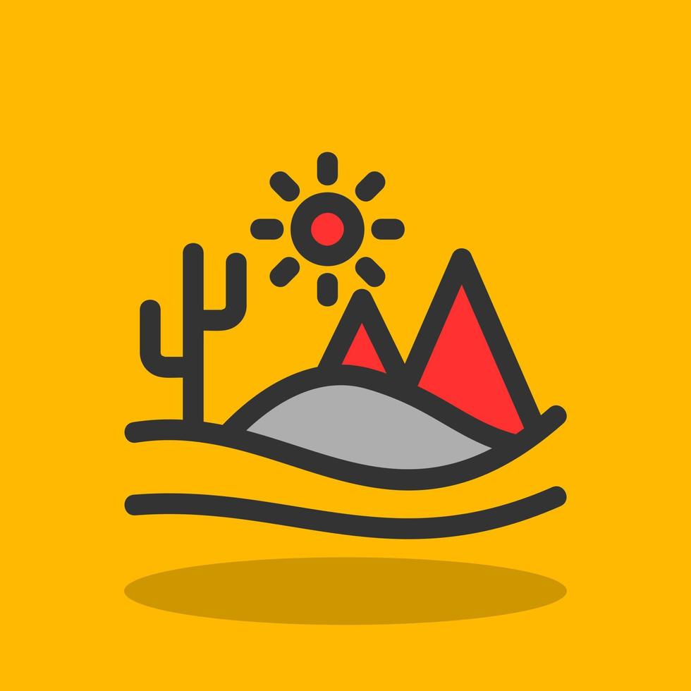 Desert Landscape Vector Icon Design