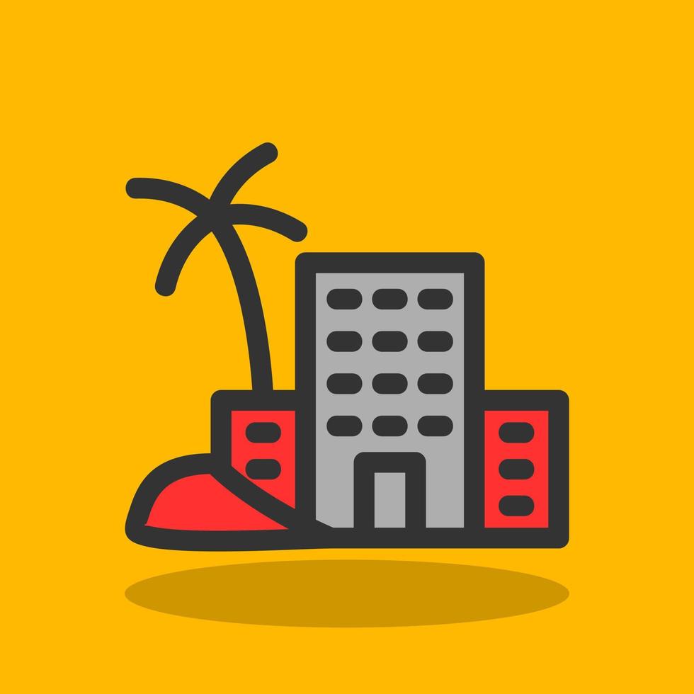 Desert Hotel Vector Icon Design