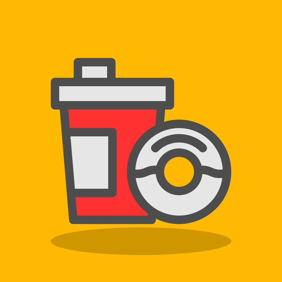 Coffee Doughnut Vector Icon Design