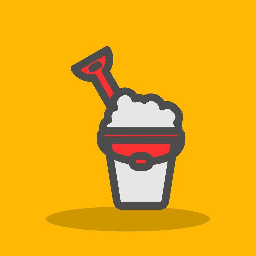 Sand Bucket Vector Icon Design