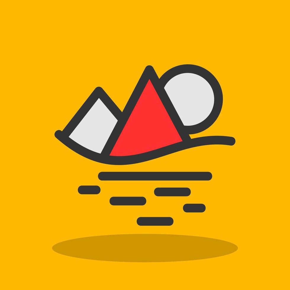 Sunset Landscape Vector Icon Design