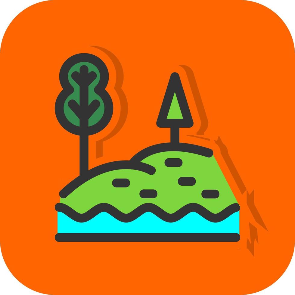 lago paisaje vector icono diseño