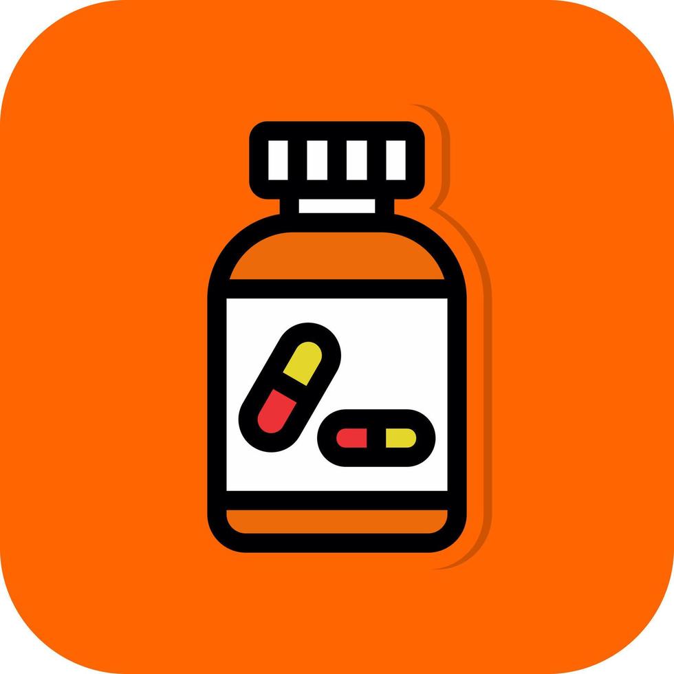 Pills Bottle Vector Icon Design