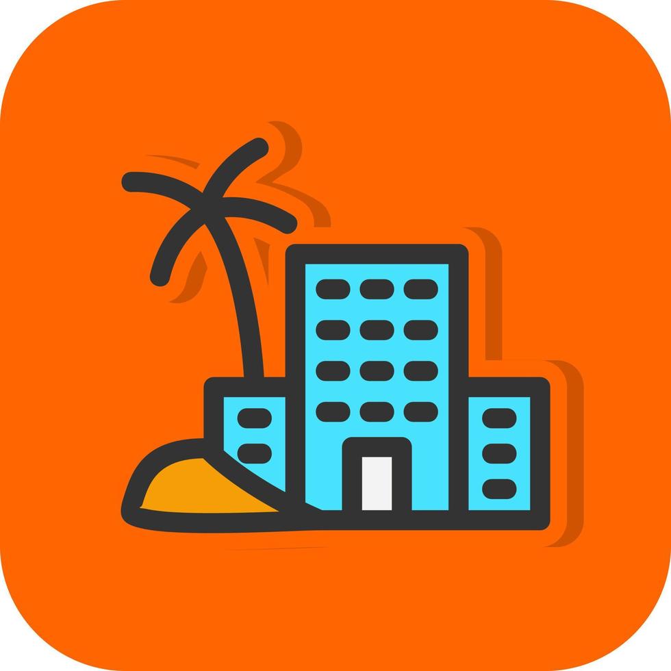 Desert Hotel Vector Icon Design