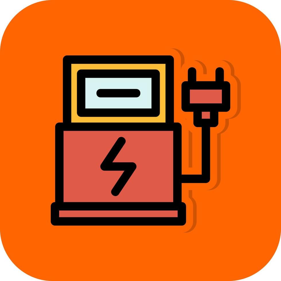 Electric Car Station Vector Icon Design