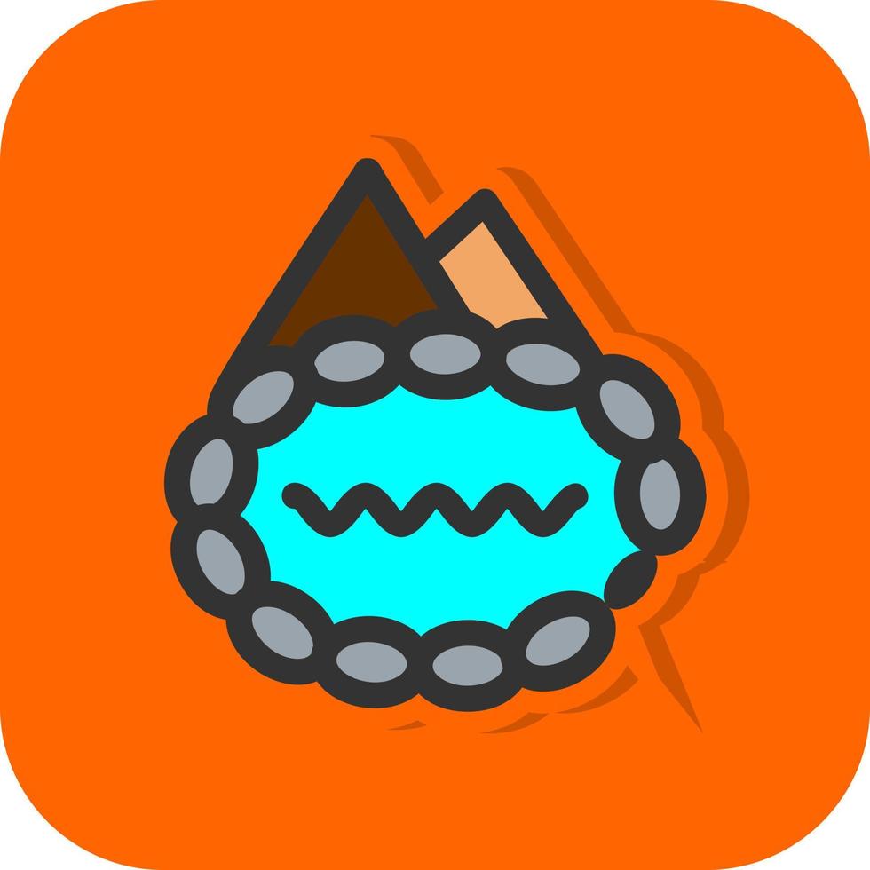 Hot Spring Landscape Vector Icon Design