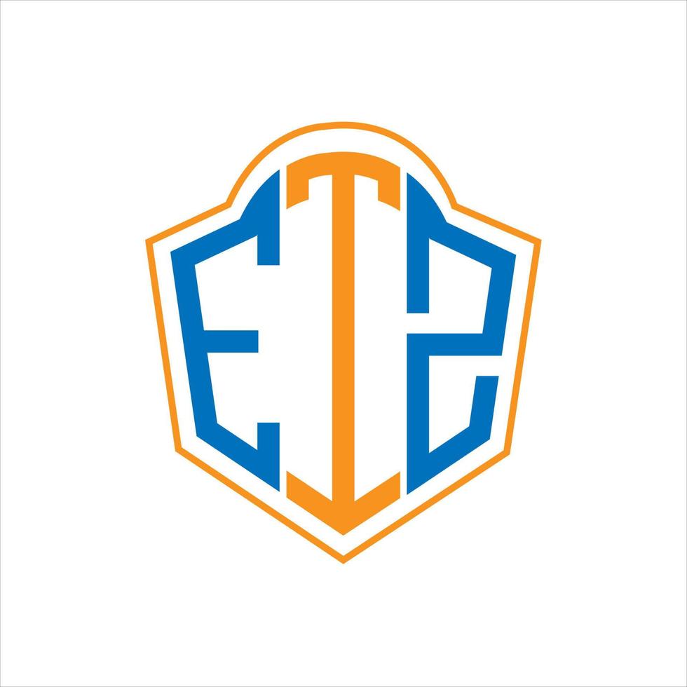 ETZ abstract monogram shield logo design on white background. ETZ creative initials letter logo. vector