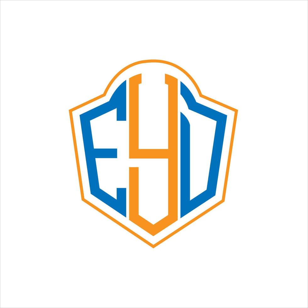 EYD abstract monogram shield logo design on white background. EYD creative initials letter logo. vector