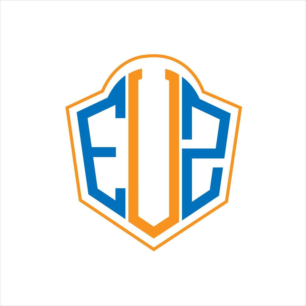 EUZ abstract monogram shield logo design on white background. EUZ creative initials letter logo. vector