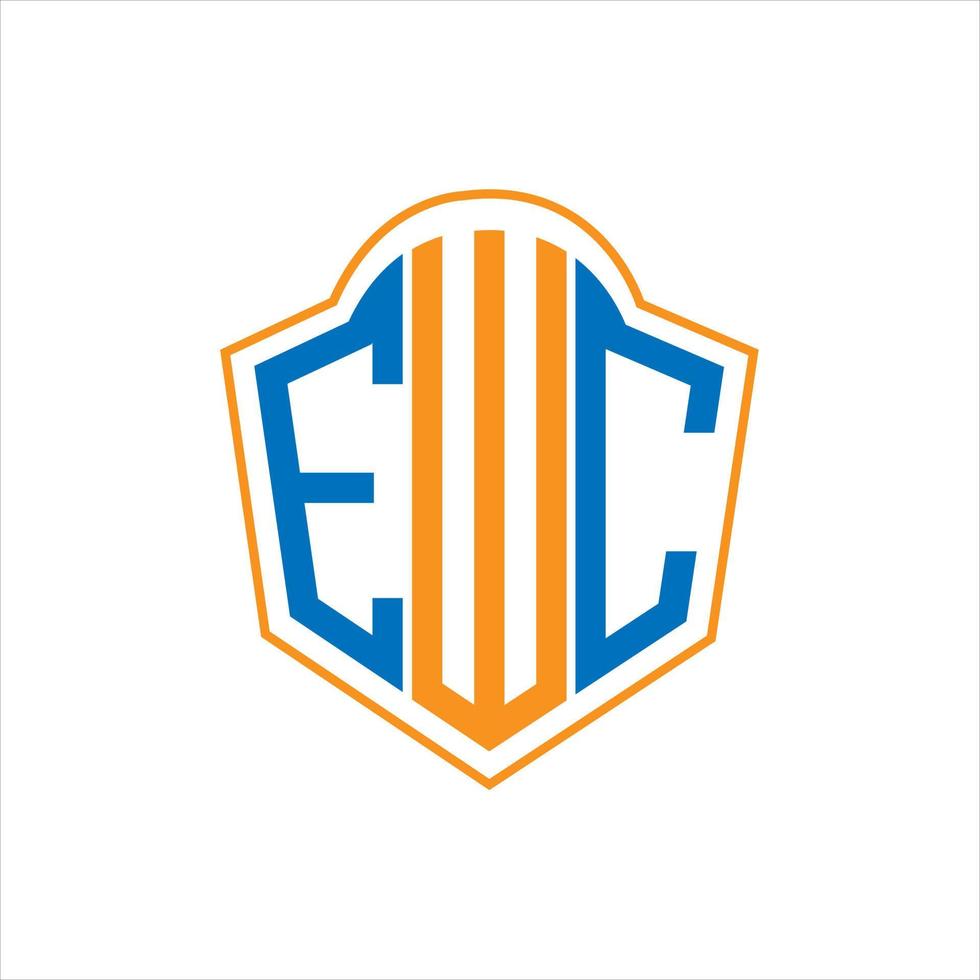 EWC abstract monogram shield logo design on white background. EWC creative initials letter logo.EWC abstract monogram shield logo design on white background. EWC creative initials letter logo. vector