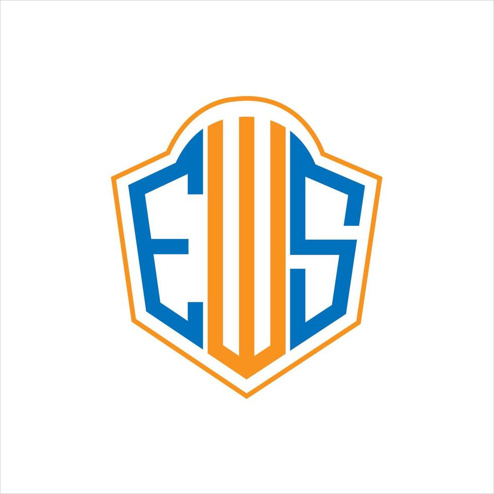 EWS abstract monogram shield logo design on white background. EWS creative initials letter logo. vector