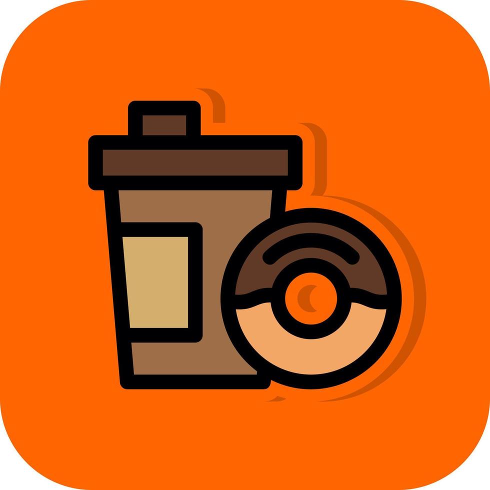 Coffee Doughnut Vector Icon Design