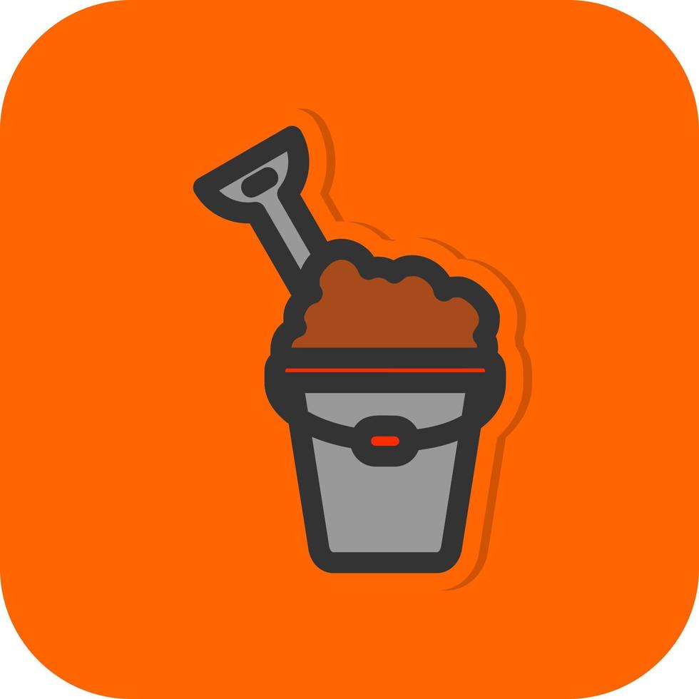 Sand Bucket Vector Icon Design