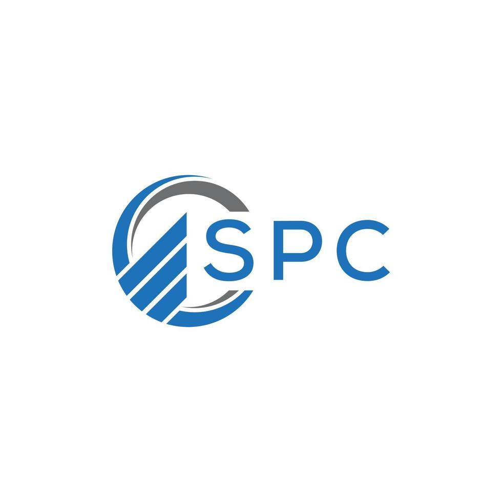 SPC Flat accounting logo design on white background. SPC creative initials Growth graph letter logo concept.SPC business finance logo design. vector
