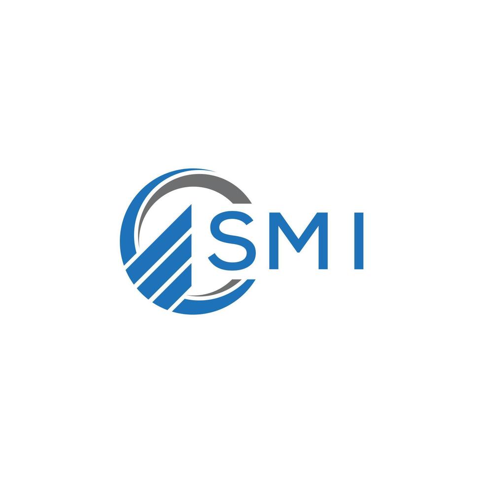 SMI Flat accounting logo design on white background. SMI creative initials Growth graph letter logo concept.SMI business finance logo design. vector