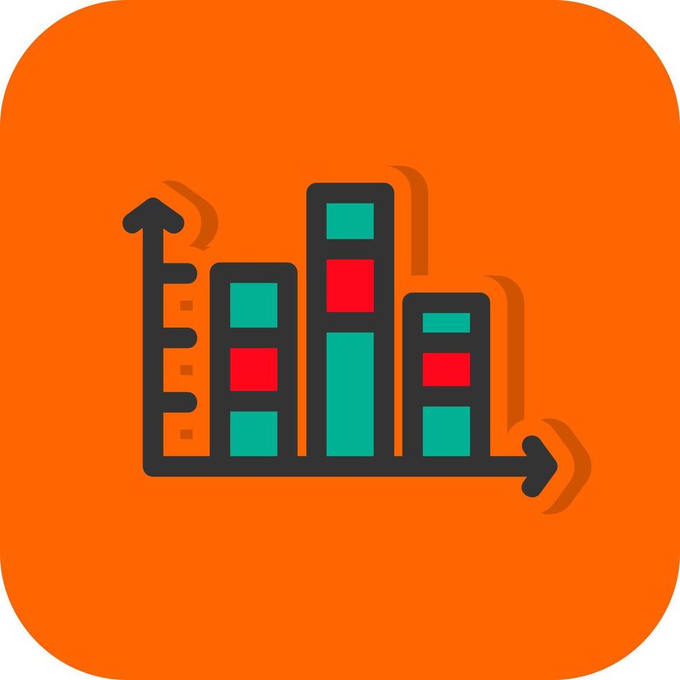 Stacked Bar Chart Vector Icon Design