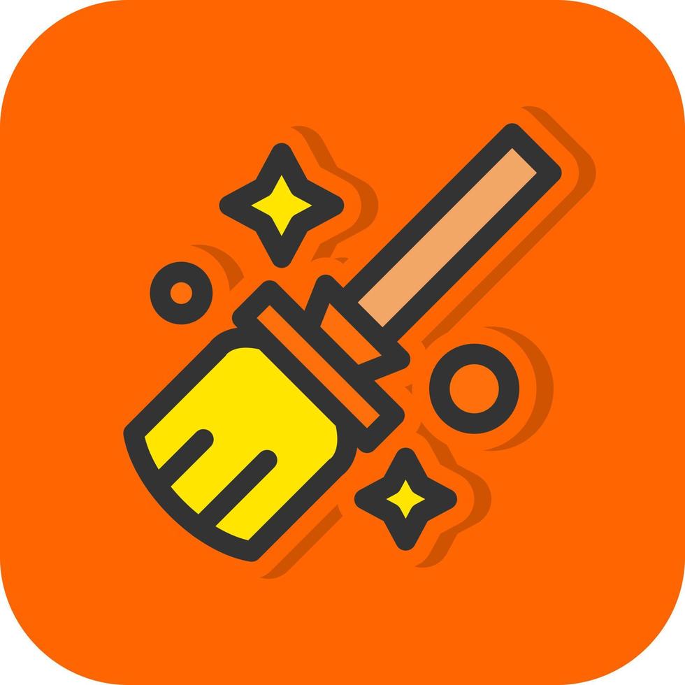Flying Broom Vector Icon Design