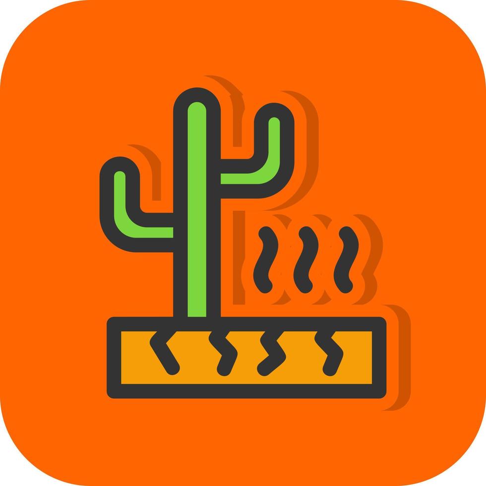 Desert Hot Weather Vector Icon Design