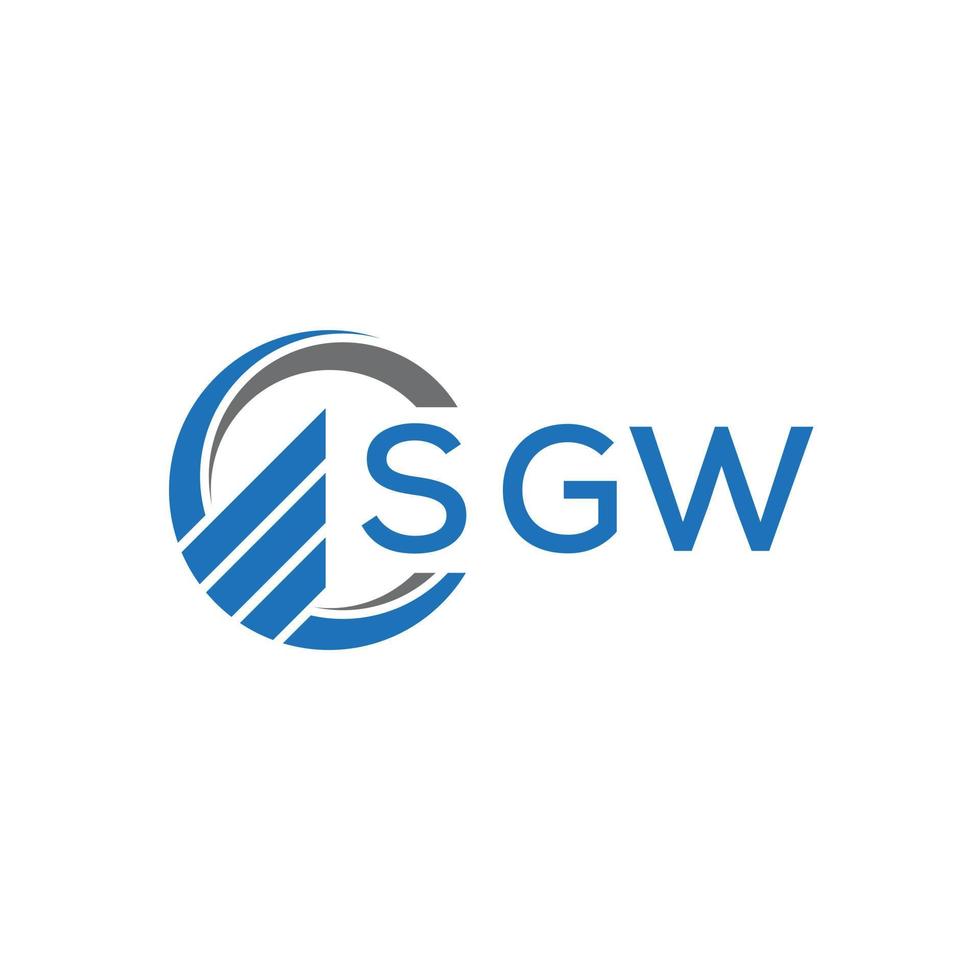 sgw plano contabilidad logo diseño en blanco antecedentes. sgw creativo iniciales crecimiento grafico letra logo concepto.sgw negocio Finanzas logo diseño. vector