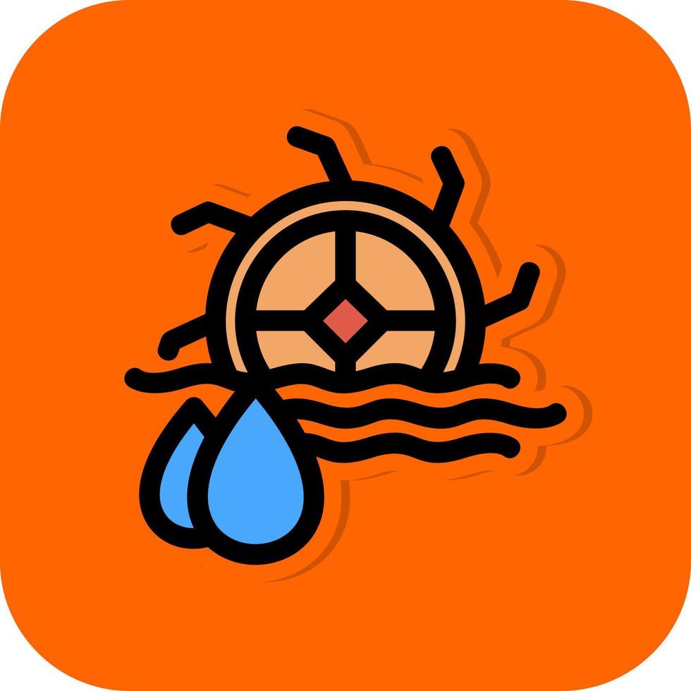 Water Mill Vector Icon Design