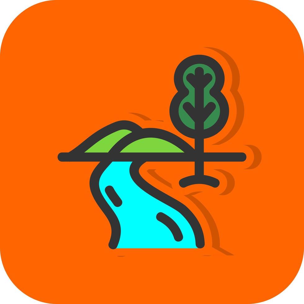 River Landscape Vector Icon Design