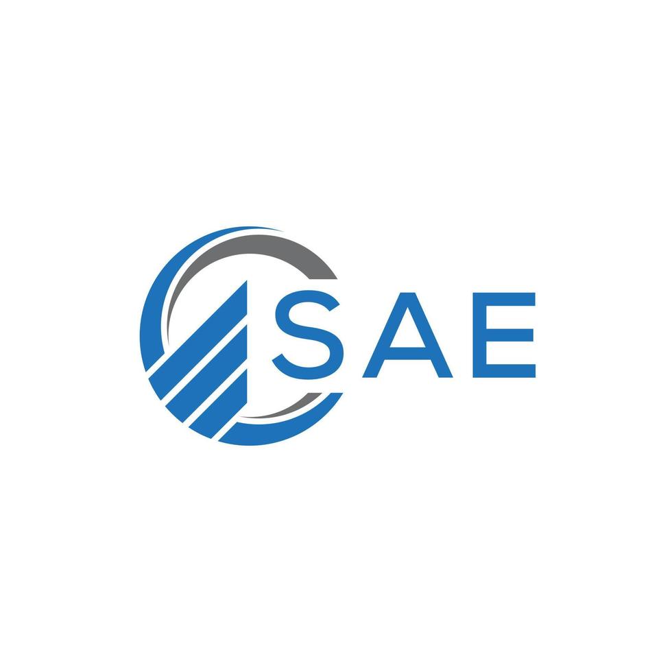 SAE Flat accounting logo design on white background. SAE creative initials Growth graph letter logo concept.SAE business finance logo design. vector