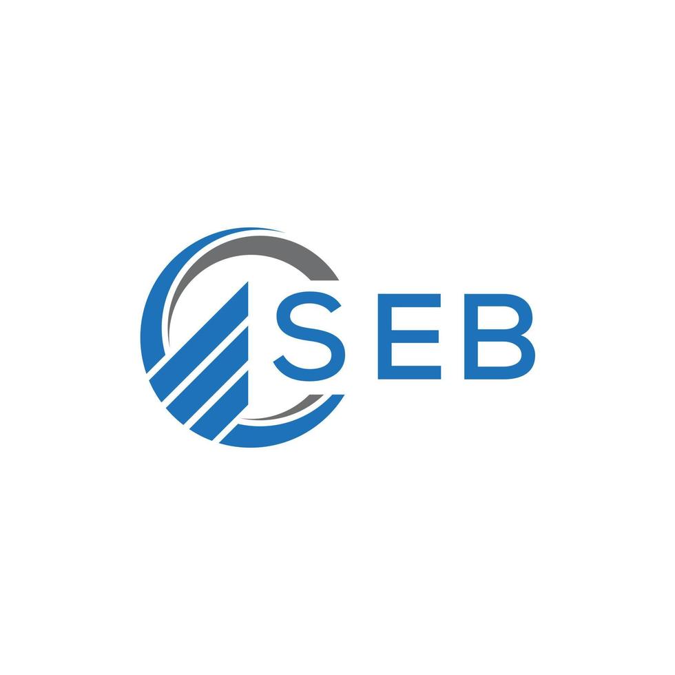 SEB Flat accounting logo design on white background. SEB creative initials Growth graph letter logo concept.SEB business finance logo design. vector