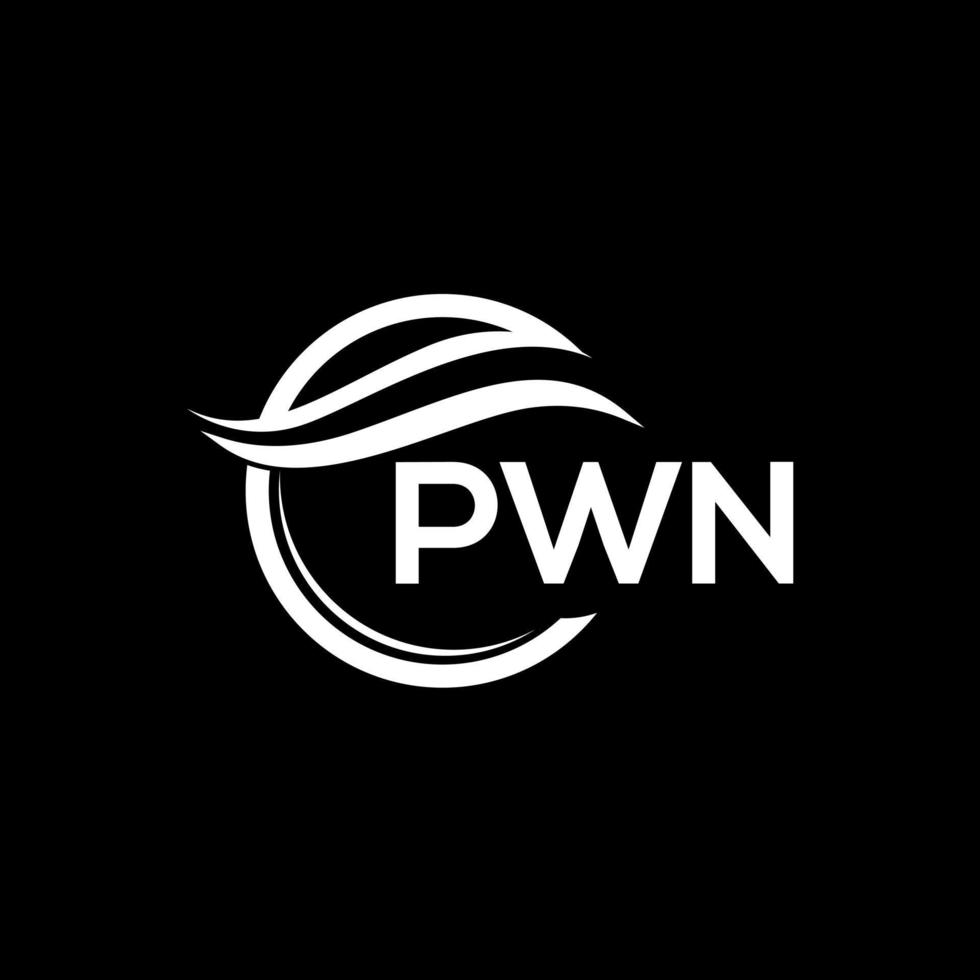 PWN letter logo design on black background. PWN creative circle logo. PWN initials  letter logo concept. PWN letter design. vector