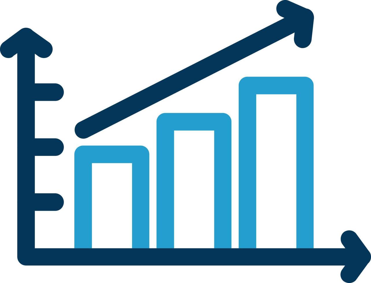 diseño de icono de vector de gráfico de barras en aumento