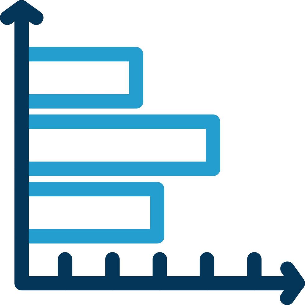 Horizontal Bar Chart Vector Icon Design