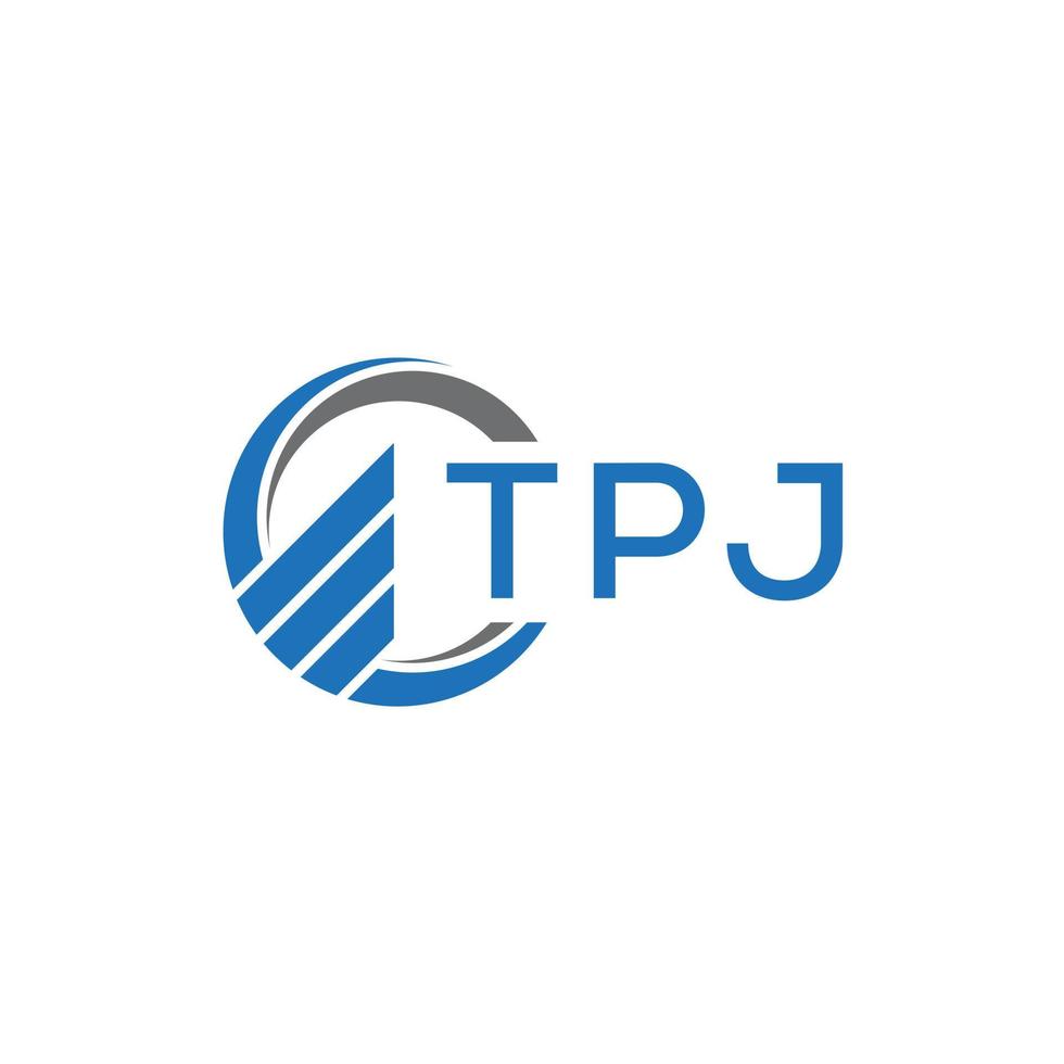 TPJ Flat accounting logo design on white background. TPJ creative initials Growth graph letter logo concept.TPJ business finance logo design. vector