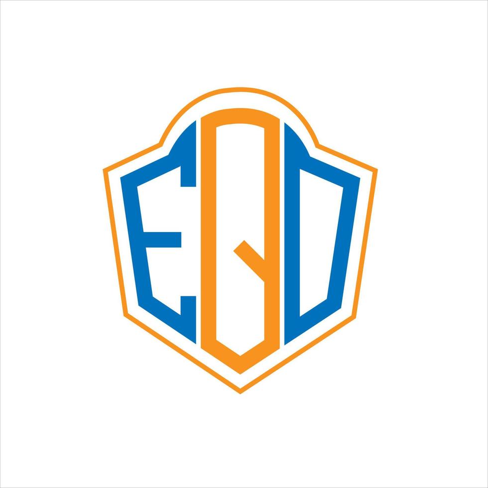 EQO abstract monogram shield logo design on white background. EQO creative initials letter logo. vector