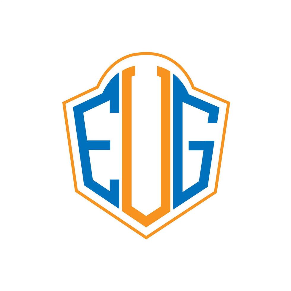 EUG abstract monogram shield logo design on white background. EUG creative initials letter logo. vector