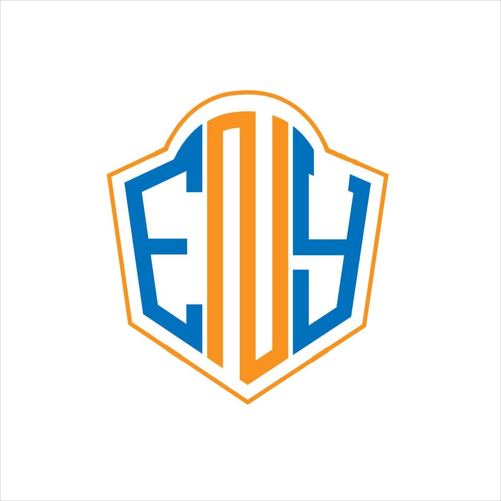 ENY abstract monogram shield logo design on white background. ENY creative initials letter logo. vector