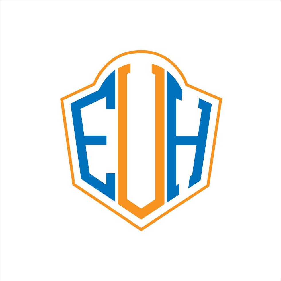 EUH abstract monogram shield logo design on white background. EUH creative initials letter logo. vector