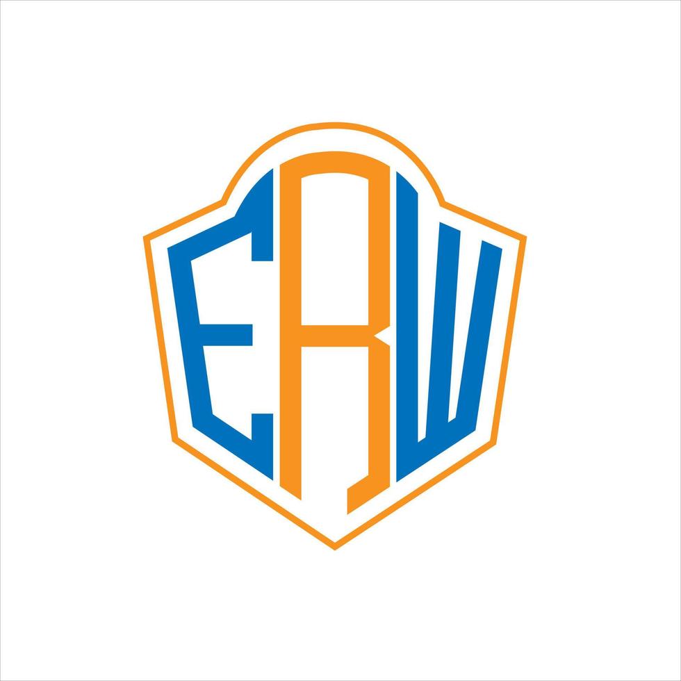 ERW abstract monogram shield logo design on white background. ERW creative initials letter logo. vector