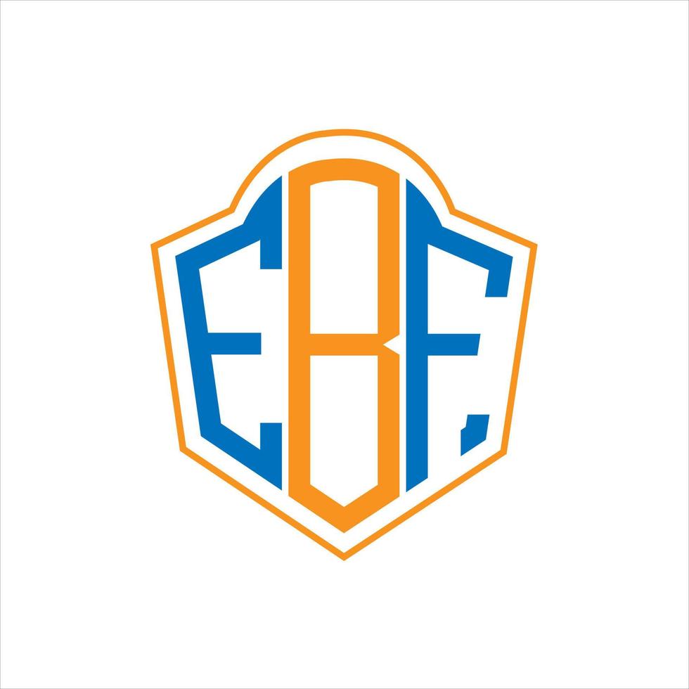 EBF abstract monogram shield logo design on white background. EBF creative initials letter logo. vector