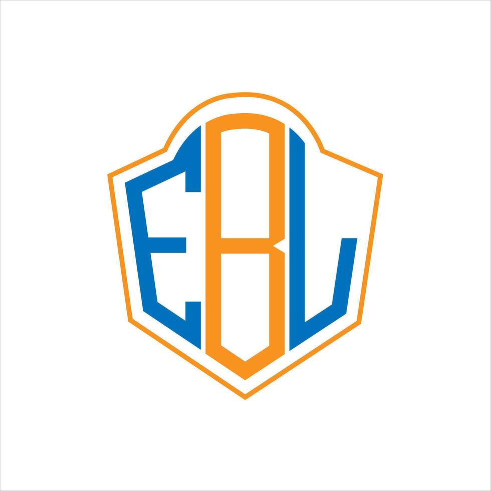 ebl resumen monograma proteger logo diseño en blanco antecedentes. ebl creativo iniciales letra logo. vector