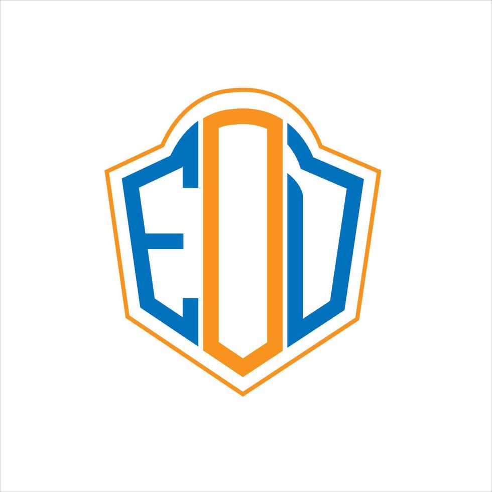 EOD abstract monogram shield logo design on white background. EOD creative initials letter logo. vector