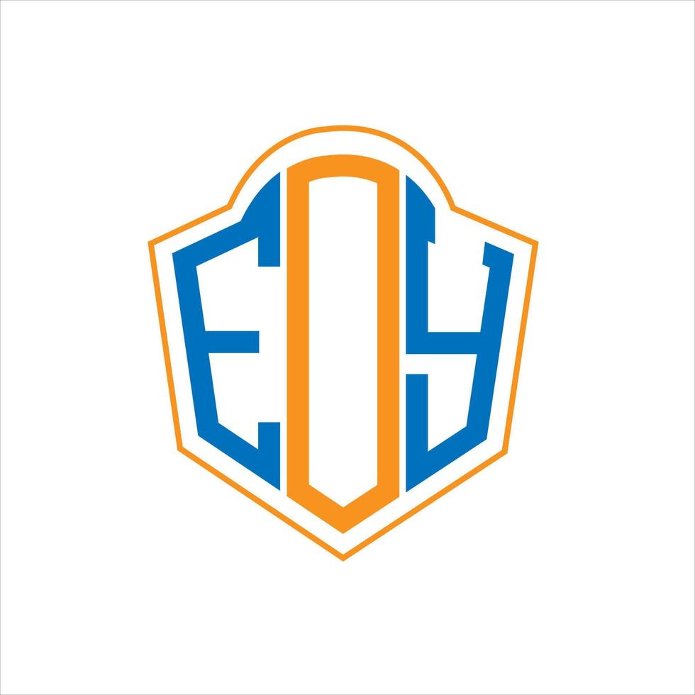 EOY abstract monogram shield logo design on white background. EOY creative initials letter logo. vector