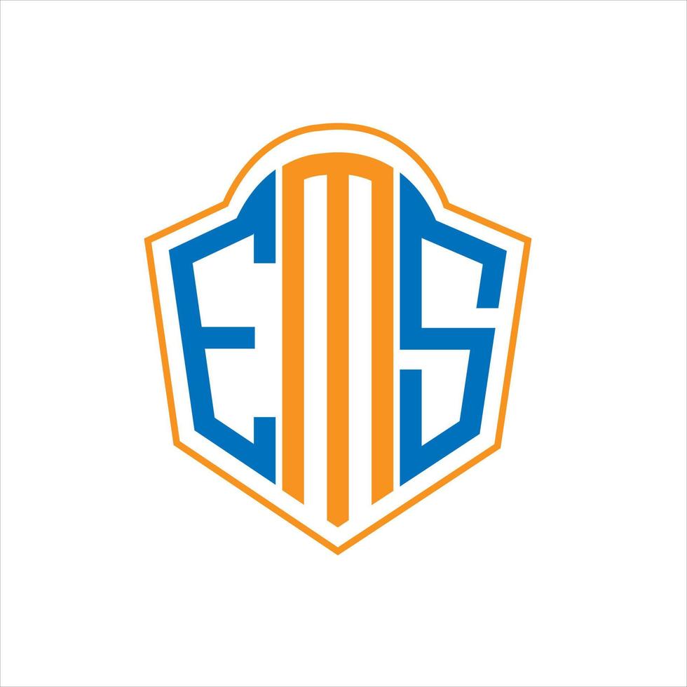 EMS abstract monogram shield logo design on white background. EMS creative initials letter logo. vector