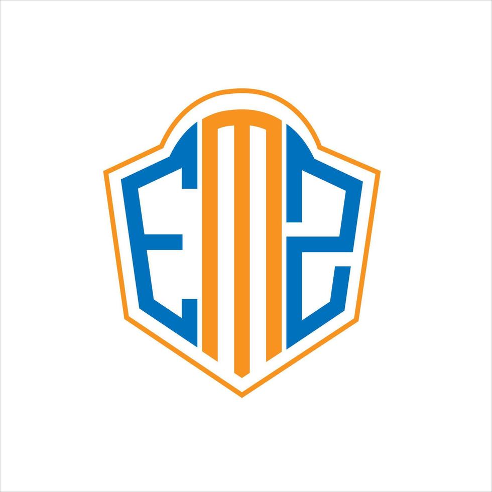 EMZ abstract monogram shield logo design on white background. EMZ creative initials letter logo. vector