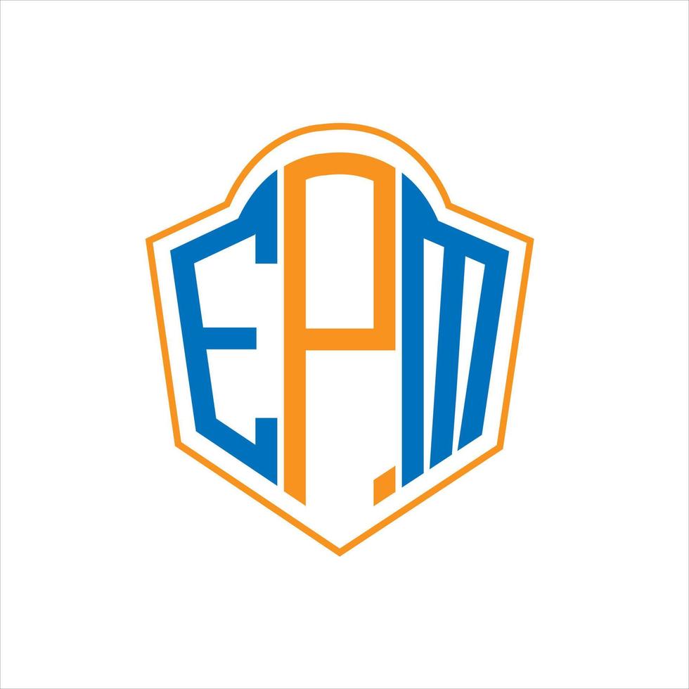 EPM abstract monogram shield logo design on white background. EPM creative initials letter logo. vector