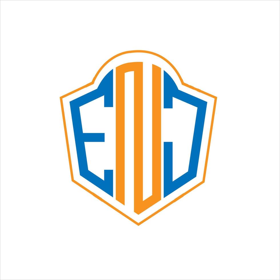 ENJ abstract monogram shield logo design on white background. ENJ creative initials letter logo.ENJ abstract monogram shield logo design on white background. ENJ creative initials letter logo. vector