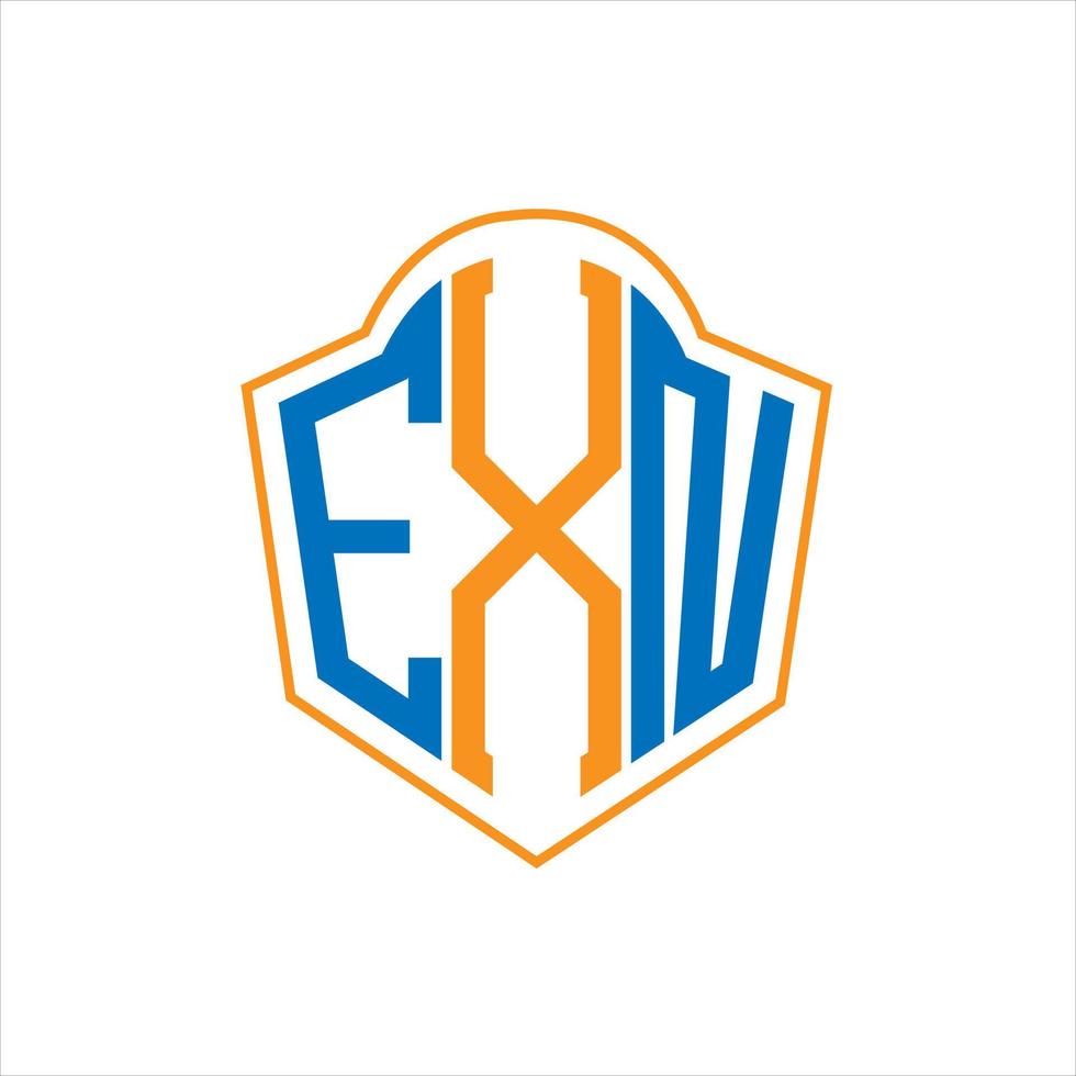 EXN abstract monogram shield logo design on white background. EXN creative initials letter logo.EXN abstract monogram shield logo design on white background. EXN creative initials letter logo. vector