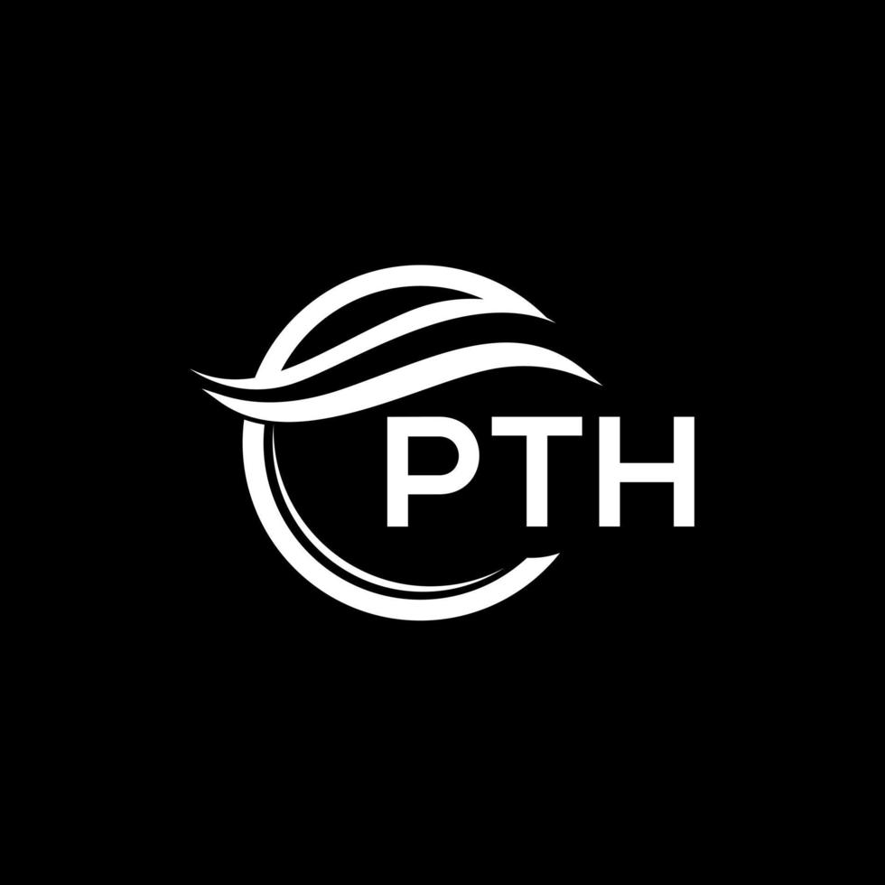 PTH letter logo design on black background. PTH creative circle logo. PTH initials  letter logo concept. PTH letter design. vector