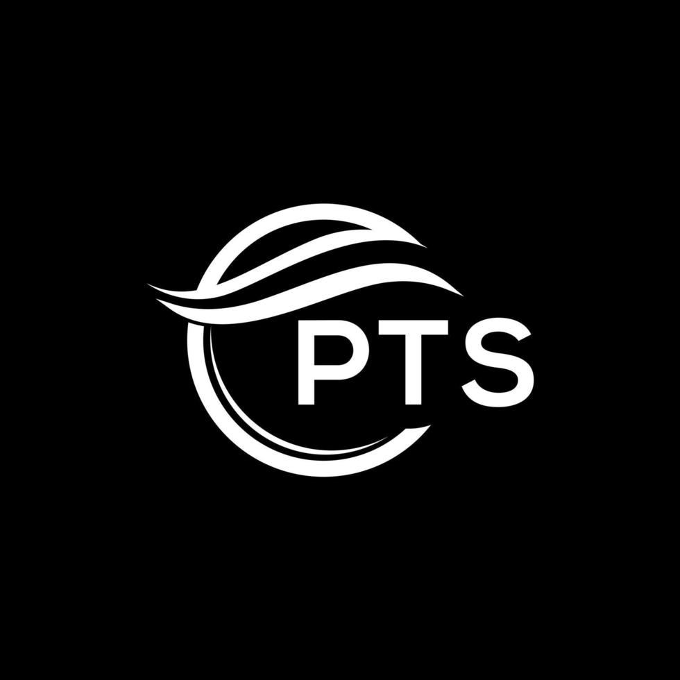 PTS letter logo design on black background. PTS creative circle logo. PTS initials  letter logo concept. PTS letter design. vector