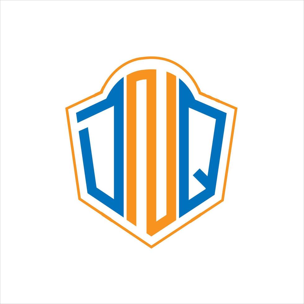 DNQ abstract monogram shield logo design on white background. DNQ creative initials letter logo. vector