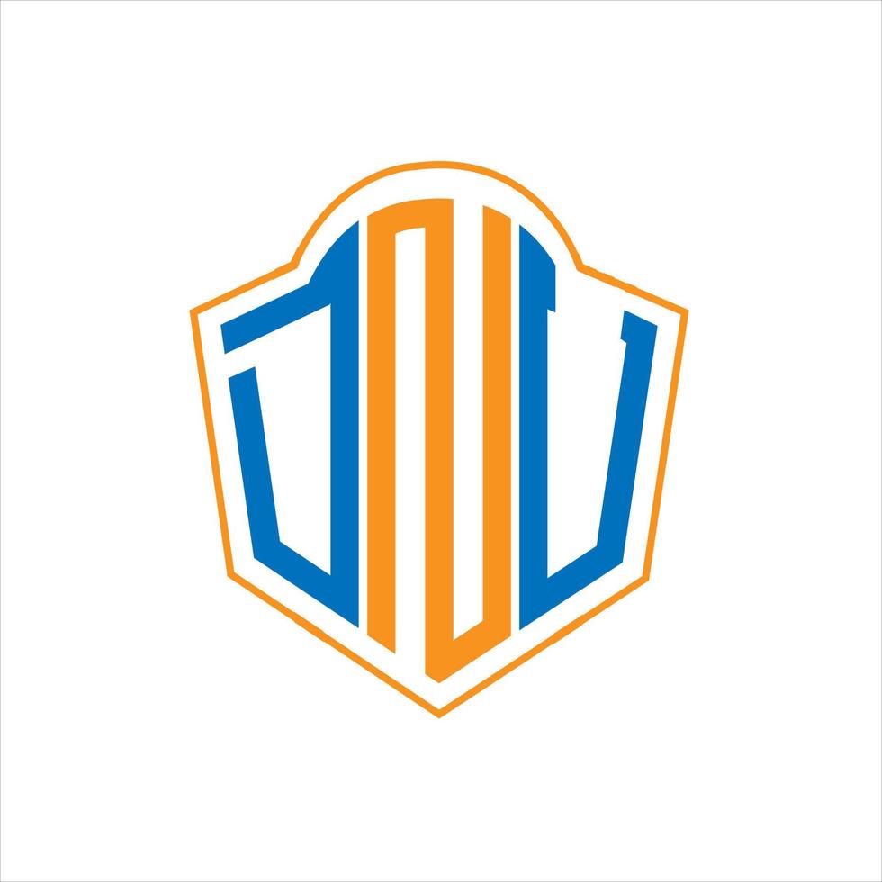 DNU abstract monogram shield logo design on white background. DNU creative initials letter logo. vector