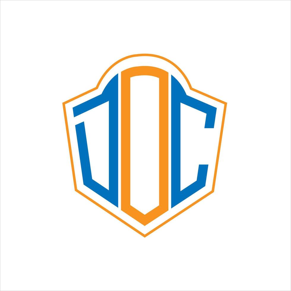 DOC abstract monogram shield logo design on white background. DOC creative initials letter logo. vector